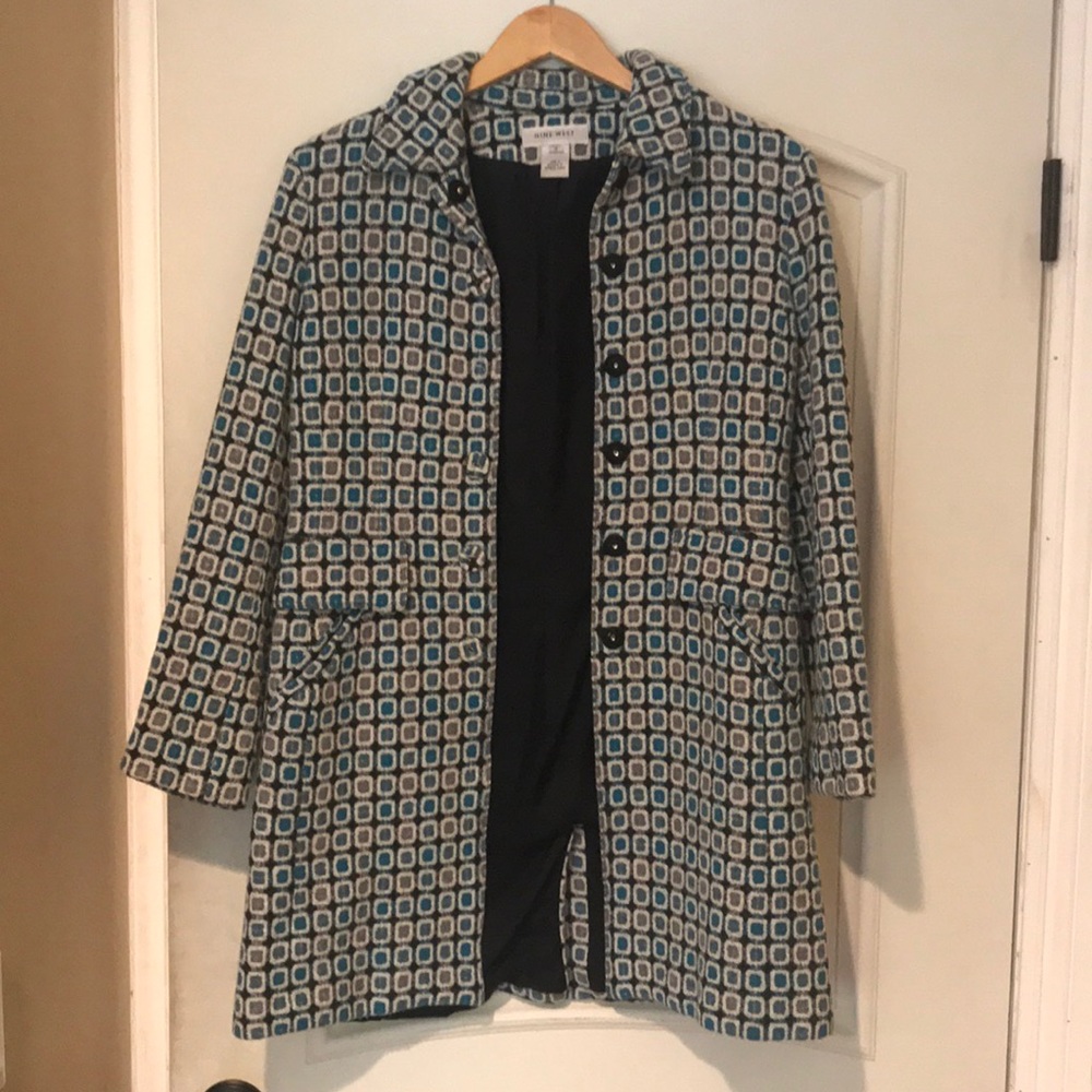 Nine West Wool Blend Coat (Blue) Size M